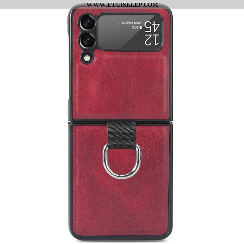 Etui do Samsung Galaxy Z Flip 3 5G Etui Folio Skórzany Styl Vintage Z Pierścieniem